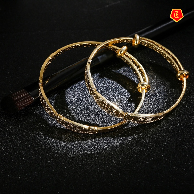 [Ready Stock]Fashion Lucky Parent-Child Set Gold Bracelet