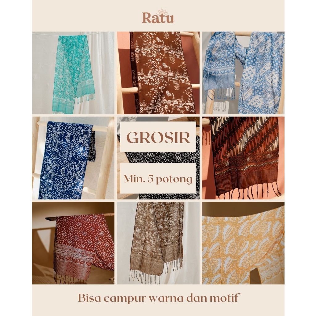 RATU - Syal Katun Paris Batik / Selendang / Scarf / Shawl Wanita