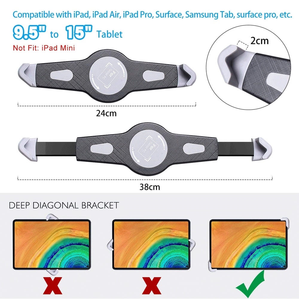 Fleksibel Tablet Treadmill Stand Mount Holder In-door Spinning Bike dengan Handlebar Holder untuk iPad 9.5-14.5 inch Tablet PC Holder