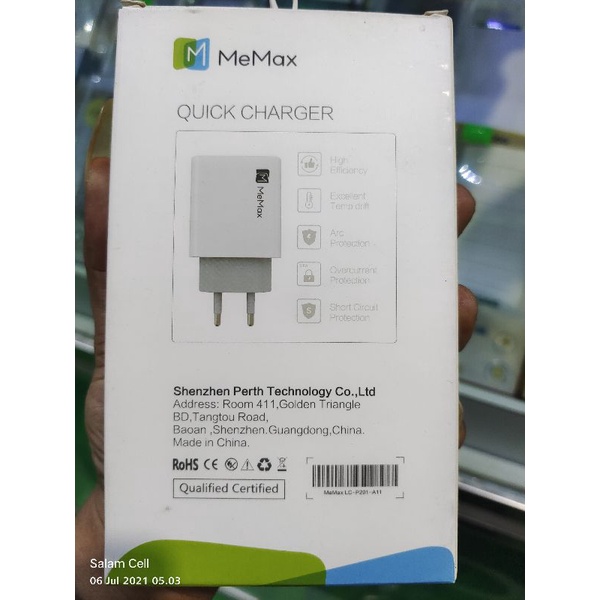 Charger Hp Type-C  Cas Hp MeMax LC-P201 2,4A