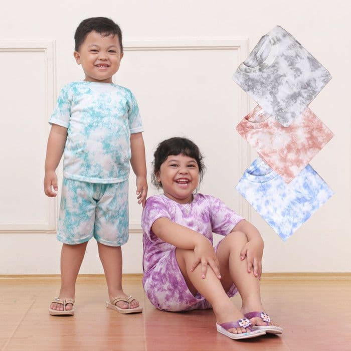 SETELAN KAOS ANAK TIEDYE ADEM NYAMAN MURMER