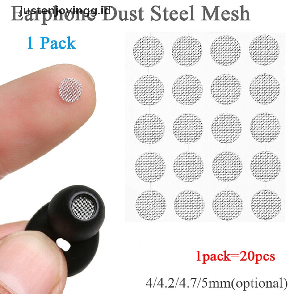 // Justenjoyingg.id// 20pcs Earphone Jaringan Tahan Debu Steel Mesh 4mm 4.2mm 4.7mm 5mm Aksesoris DIY