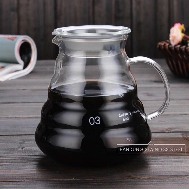 Coffee pot glass teko kopi kaca cloud coffee server 800ml drip pour