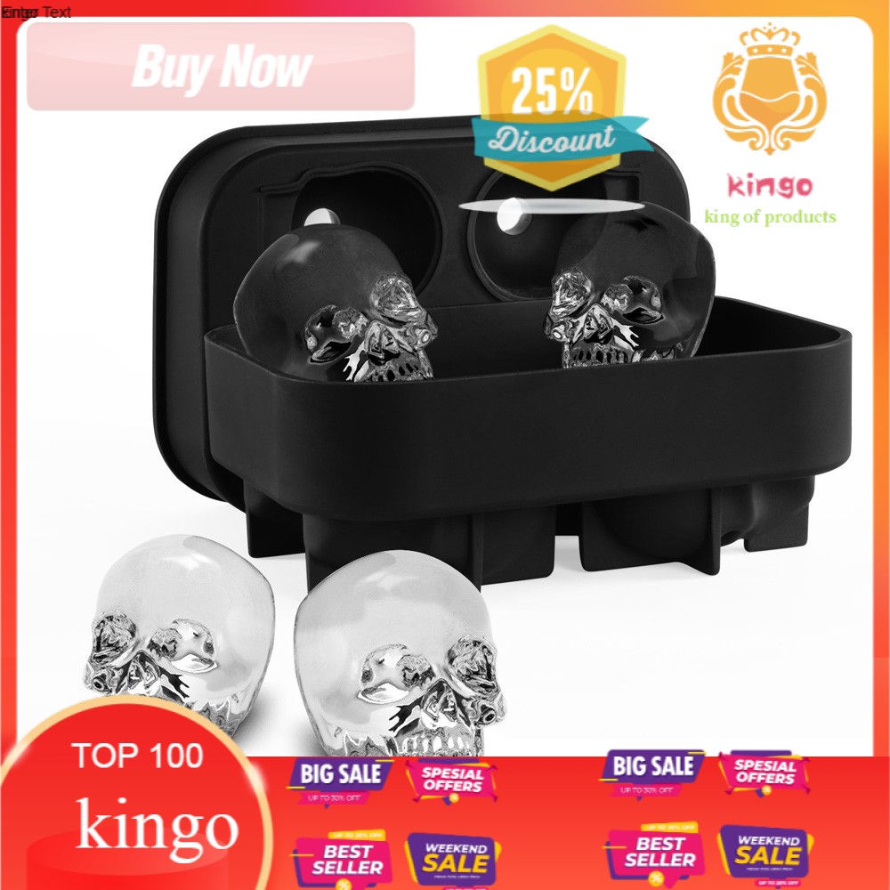 

Cetakan Es Batu Model Bulat dan Skull Ice Maker Silicone