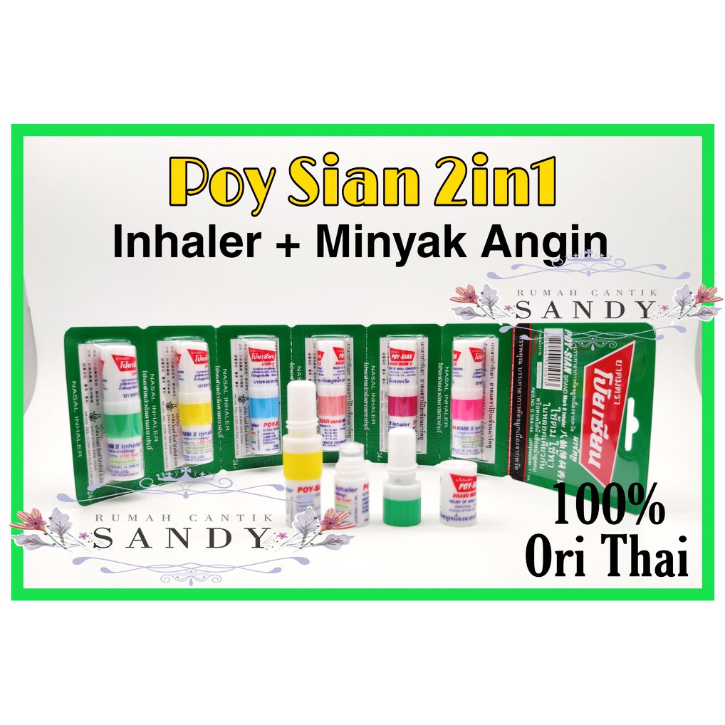 Paket 2in1 ~ IN Haler + Minyak Angin Poy Sian / Poysian ~100% Ori Thai