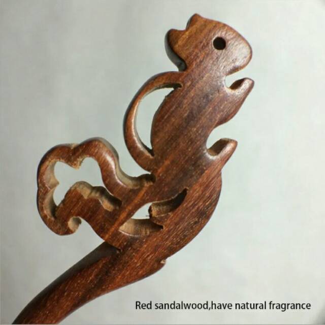 Squirrel sandalwood hair stick tusuk konde tupai kayu cendana