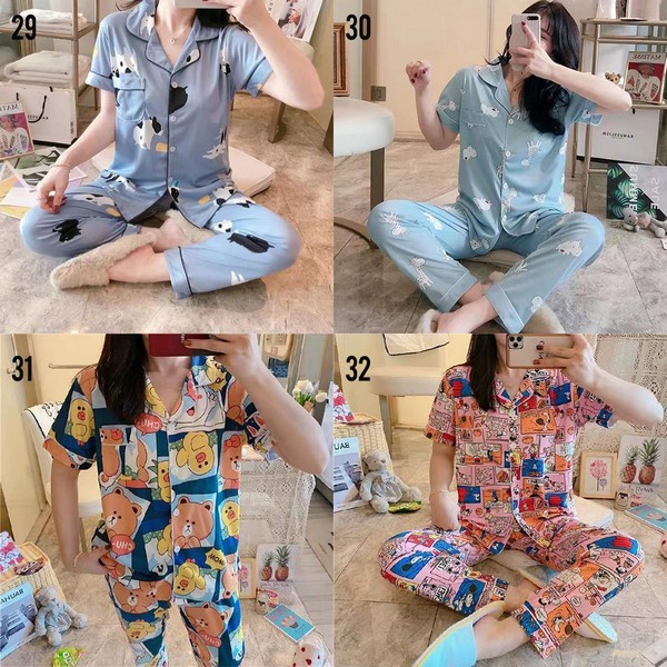 Setelan Piyama Baju Tidur Kerah Wanita Korean Style T717