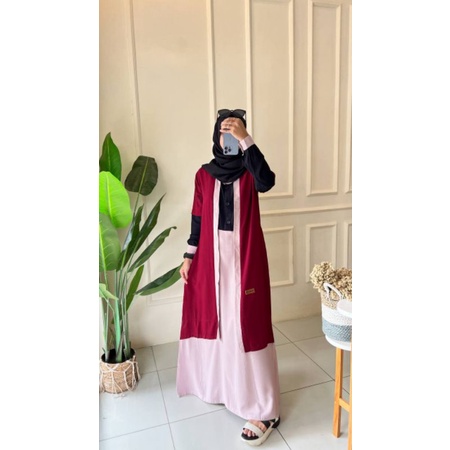 Dress Maron original by anjani store anjani sabila (size L)