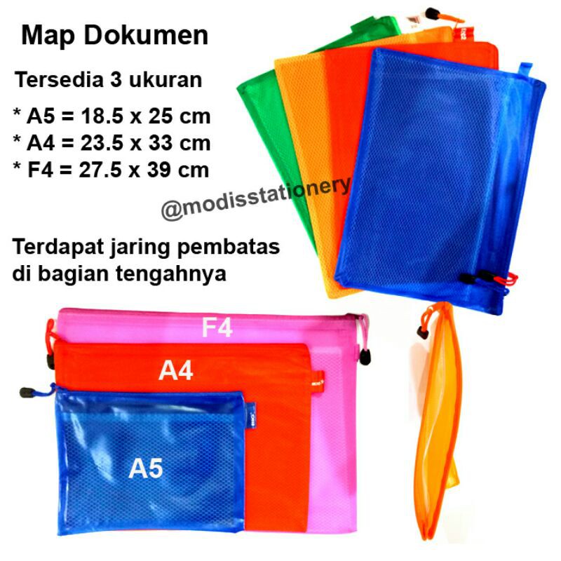 

map dokumen zipper a5 a4 f4