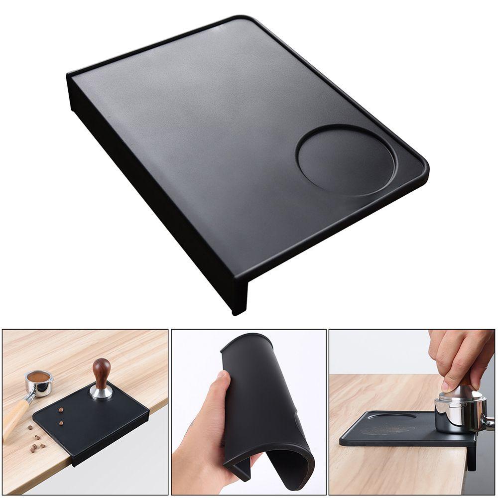 Solighter Coffee Tamper Mat Alat Kopi Aman Makanan Lembut Tidak Bau Anti-Slip Sudut Tamping Pad Espresso Silicone Mat