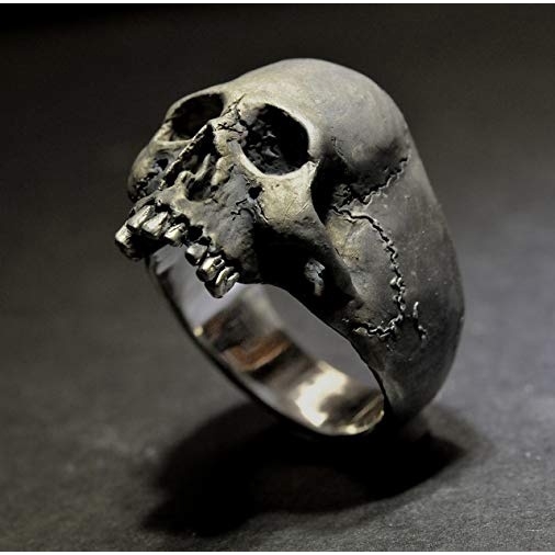 Cincin Tengkorak Gothic Punk Vintage Pria