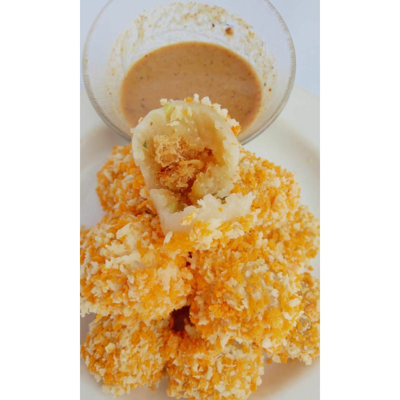 Cilok Crispy Isi Ayam Pedas Mercon Tepung Panir Goreng Empuk Lembut Bumbu Kacang Frozen Buat Jualan