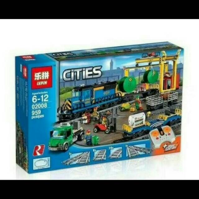 MAINAN LEGO BRICK CITIES CARGA TRAIN LEPIN 02008 ISI 829PCS