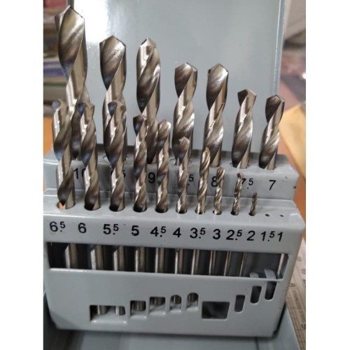 ORIGINAL FUJIYAMA Mata Bor Besi Set 19 Pcs HSS 1 - 10 mm Drill Set