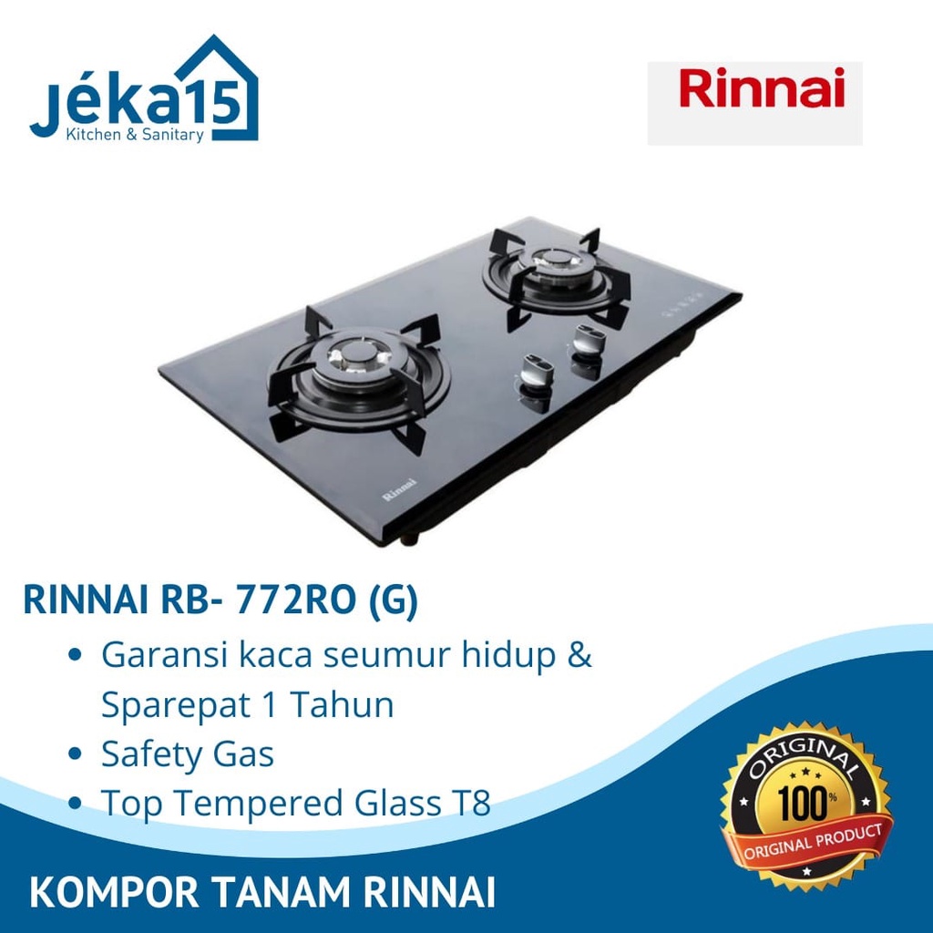 RinnaiI RB-772 RO (G) Kompor Gas Tanam 2 Tungku