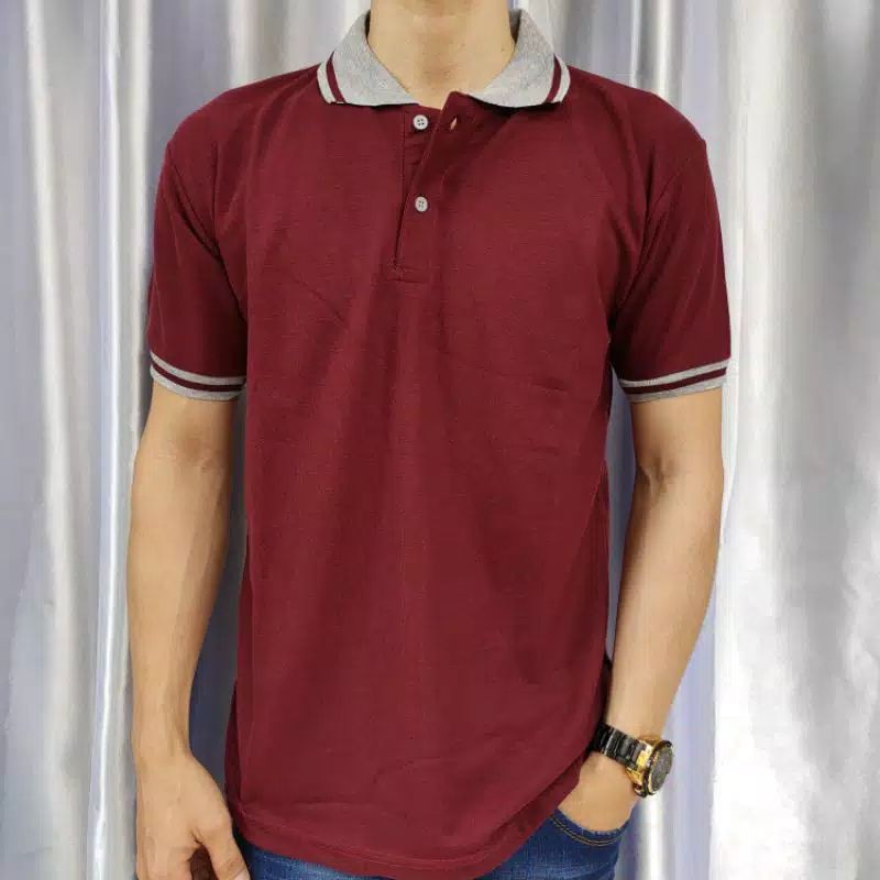 Kaos Krah polos lakos lengan pendek uk M L XL XXL XXXL-Krah MARON PDK