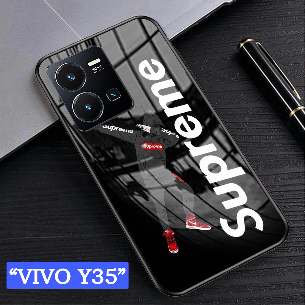Softcase Glass Kaca VIVO  Y35 - Casing HP VIVO Y35 [ S13 ].
