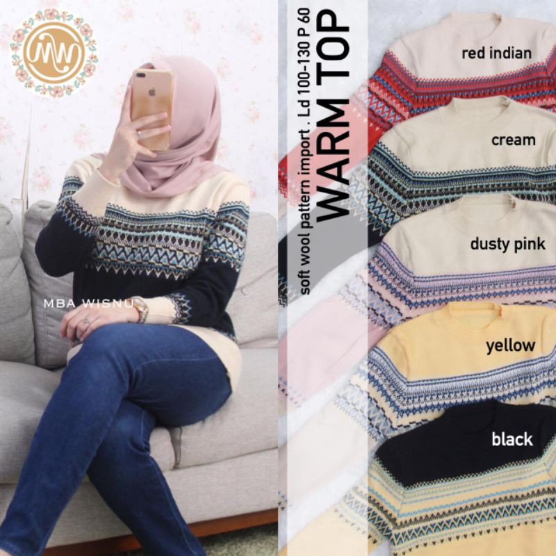 warm top bahan soft wool