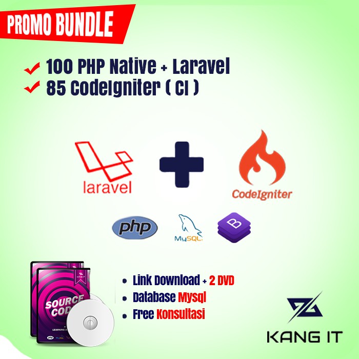 Source Code Bundling [ 100 PHP Native + Laravel ] + [ 85 Codeigniter ]