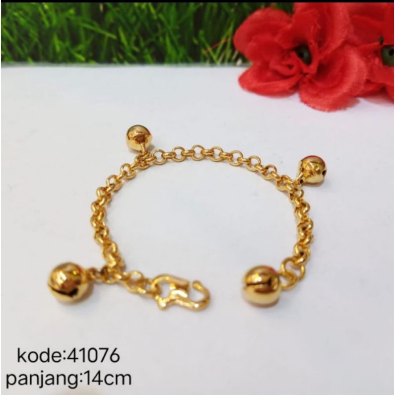 gelang bayi / anak / gelang rantai holo 4 krincing