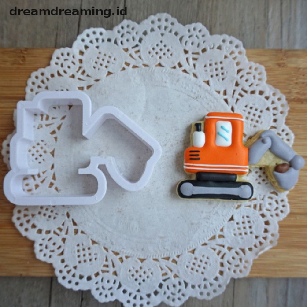 (Dreamdreaming.Id) 8pcs / Set Cetakan Kue / Biskuit / Pastry Bentuk Mobil / Truk Diy