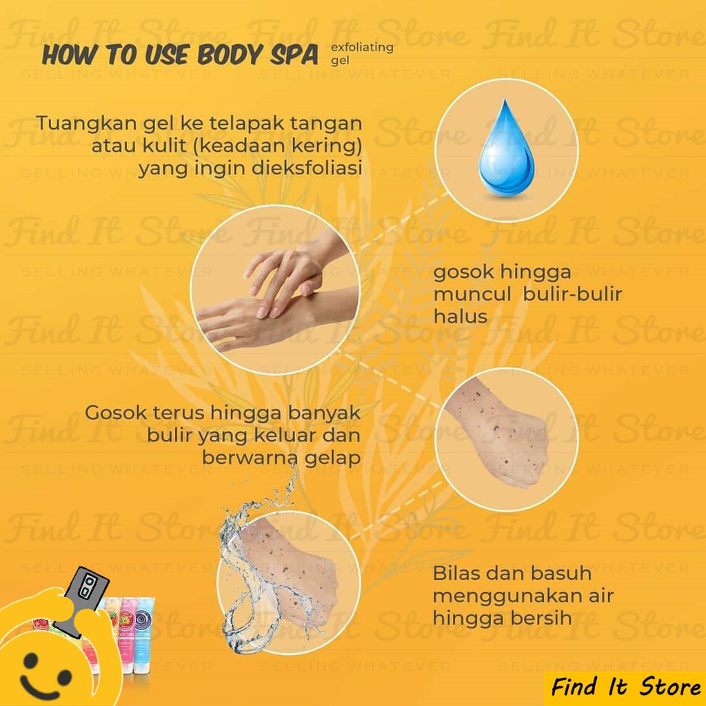 Hanasui Body Spa Exfoliating Gel with AHA Collagen 300ml Perontok Daki Bolot Kulit Mati