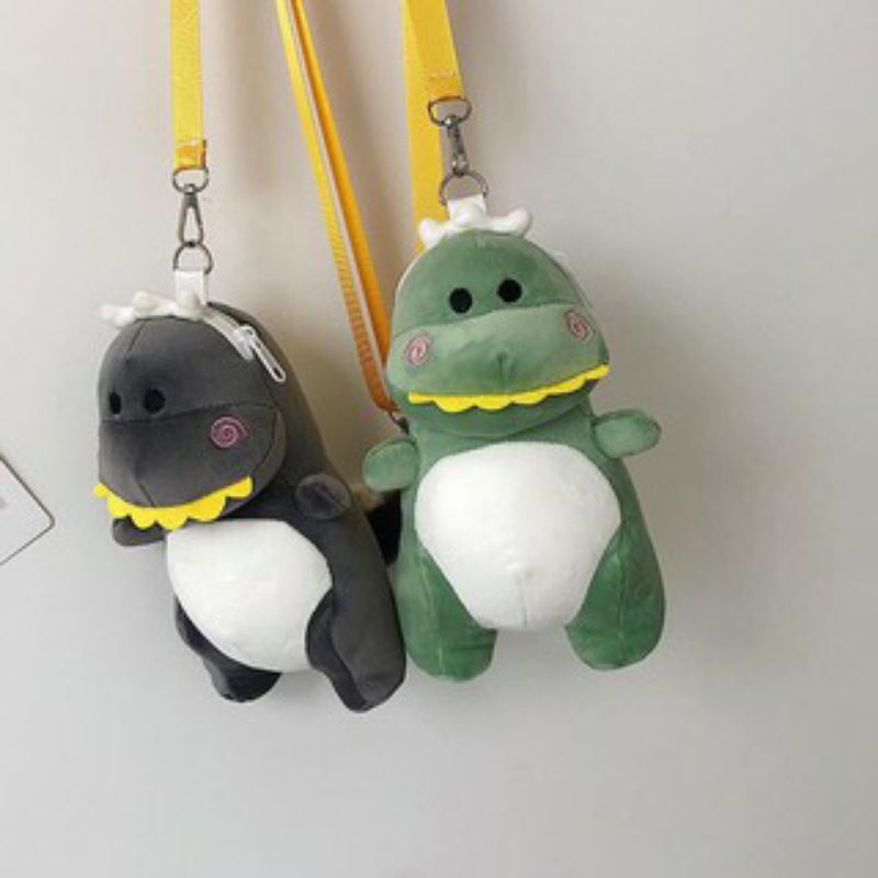 Tas Boneka Anak Dinosaurus Lucu Sling Bag Karakter Tas Selempang Wanita Tas Boneka Dino Bahan Halus Import Masuk HP Bisa COD