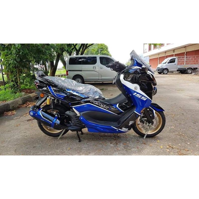 Full Set Body Bodi Kap All New Nmax Predator Facelift ( 2020-2024 ) Grafist Biru Hitam