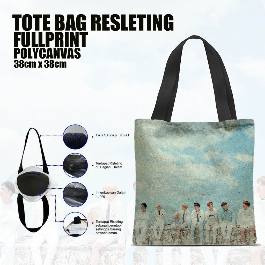 Tas / Tote Bag Polycanvas Full Print Resleting - BTS.03