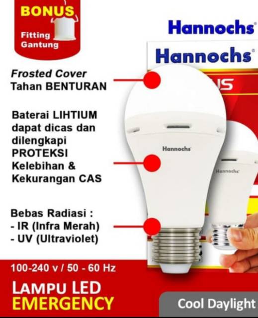 Lampu Hannochs Genius 6 Watt.Bonus Fitting Gantung