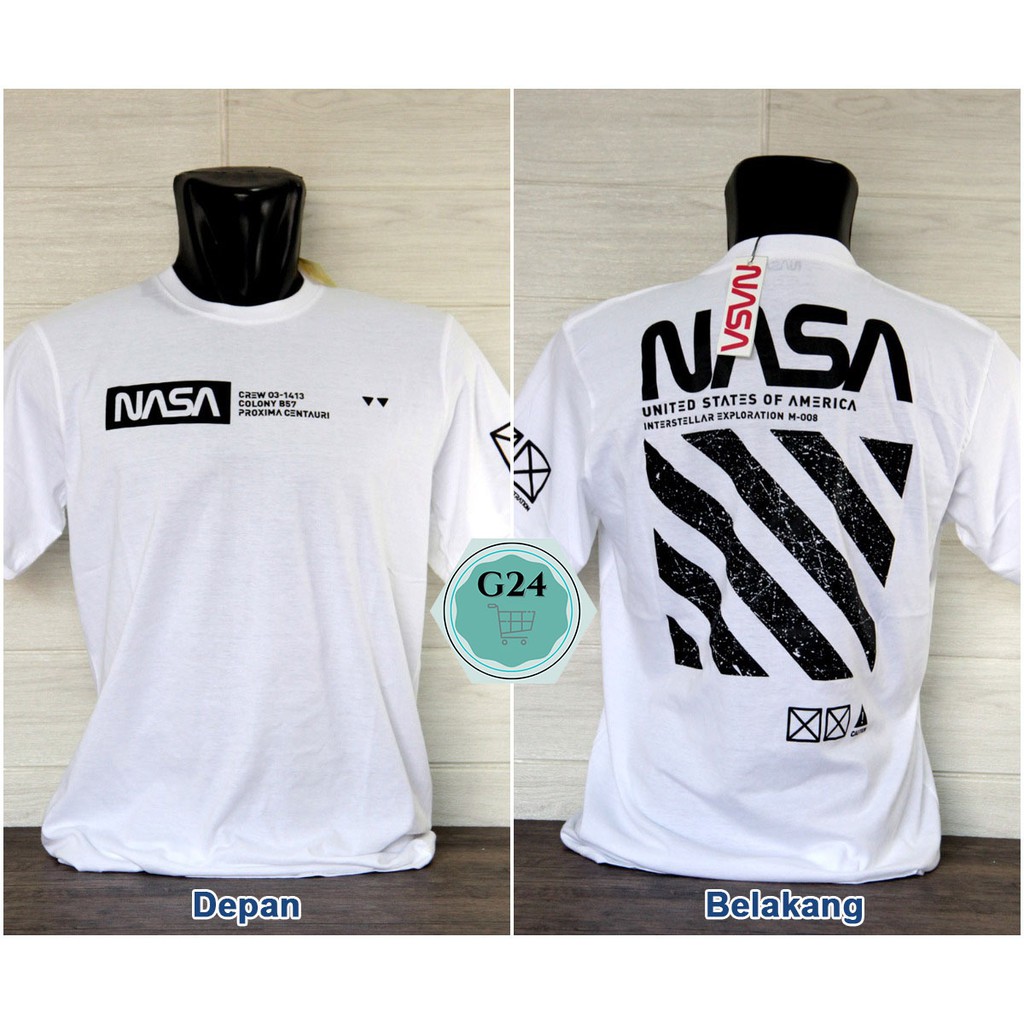 Kaos NASA PROMO - Original Import Terbaru - Edisi Hitam Putih - Kaos Nasa Harga Distributor Import