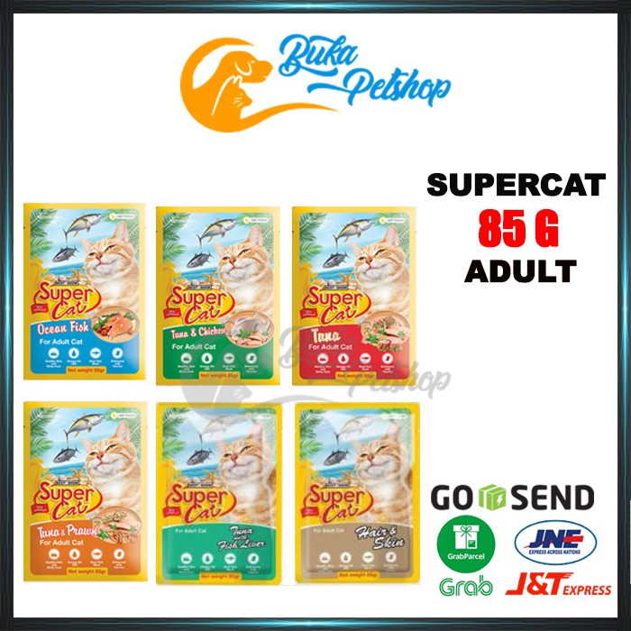 Makanan Kucing Supercat Adult Cat Pouch 85g