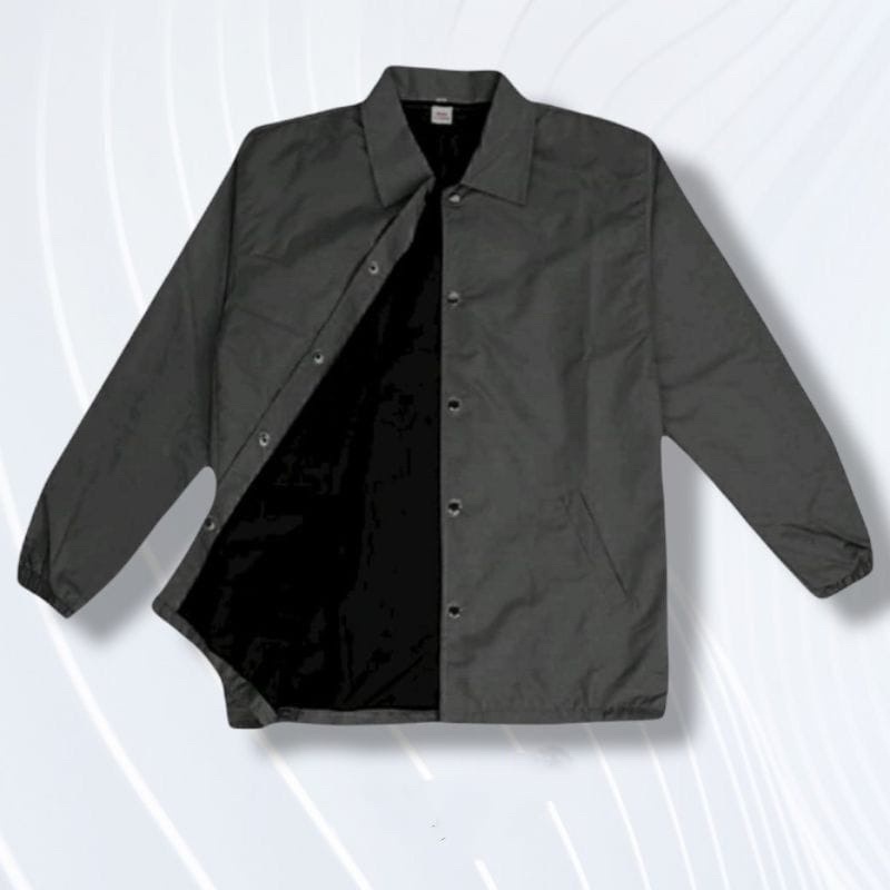 jaket coach polos everfuse windbreaker hitam S M L XL XXL (FREE GANTUNGAN KUNCI STIKER)-Abu tua
