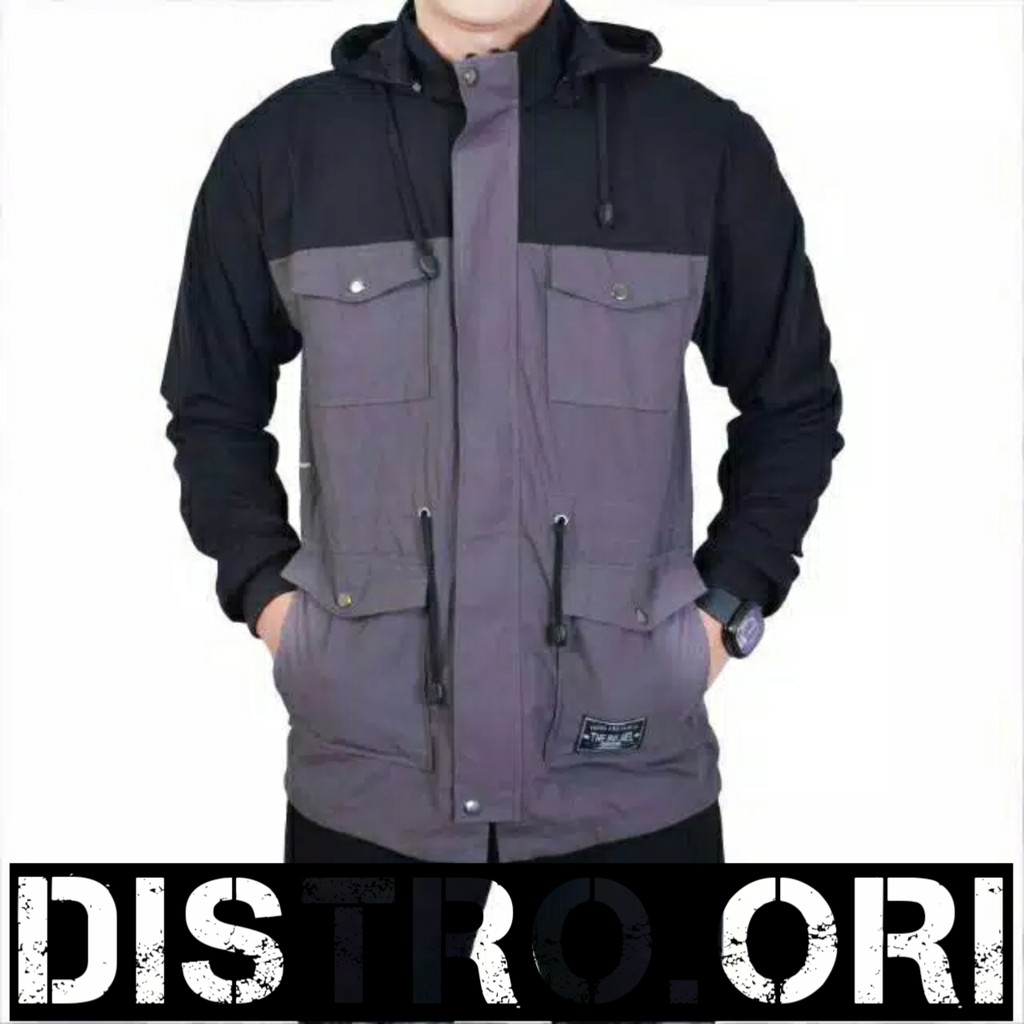 Jaket Parka Reglan Black Darkgrey Kent