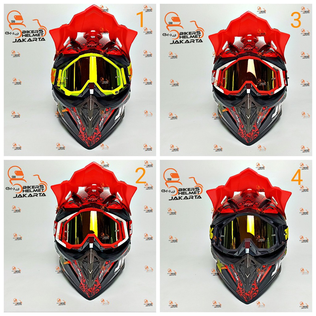 JPX HELM CROSS X16 RED FLUO GLOSS TRAIL SUPER CROSS