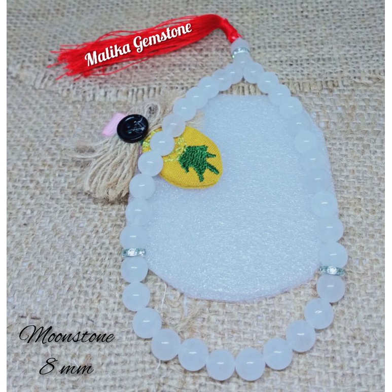 TASBIH BATU MOONSTONE 33 BUTIR 8MM 100% NATURAL
