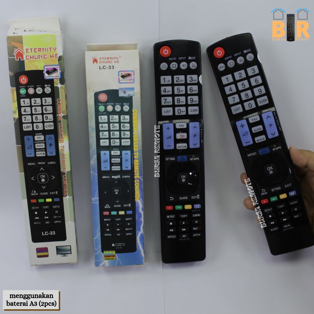 REMOT / REMOTE TV MULTI LCD LED LG LC-33 / ECER DAN GROSIR