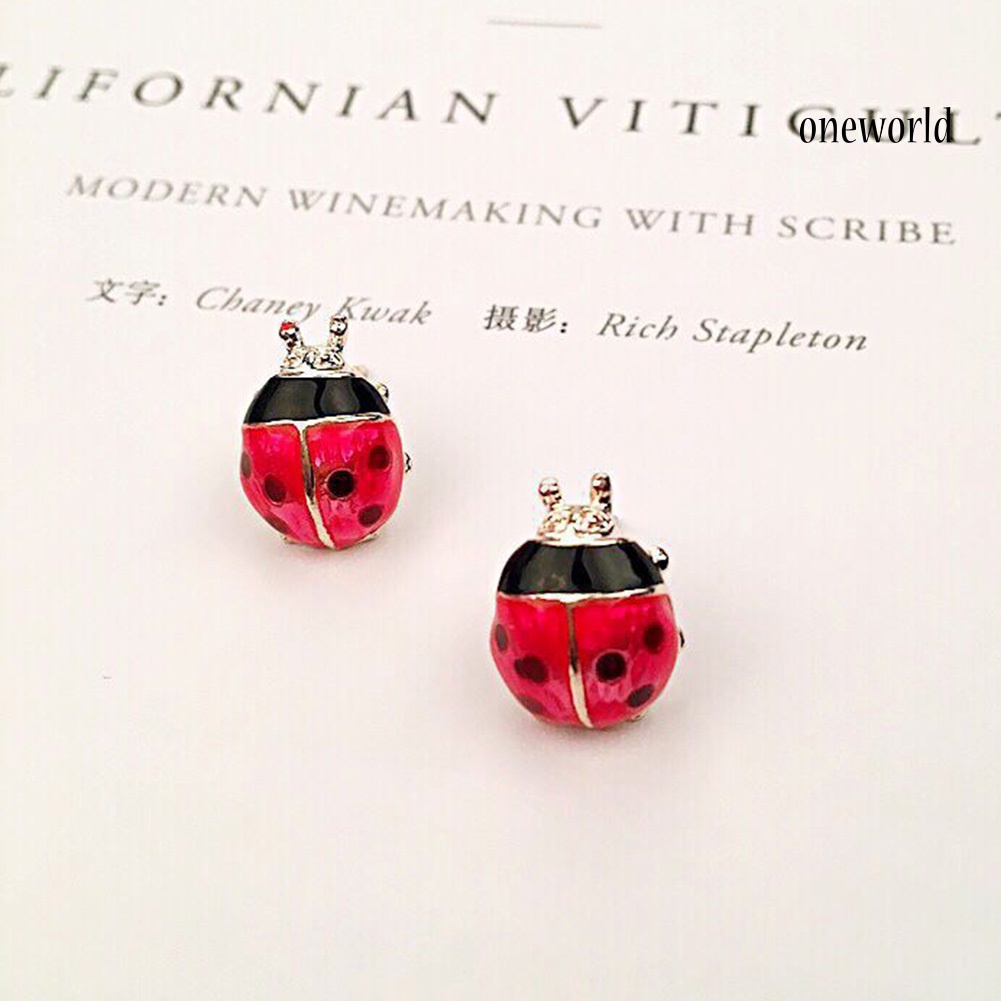 OW# Cute Women Fruit Strawberry Watermelon Ladybird Ear Stud Earrings Jewelry Gift