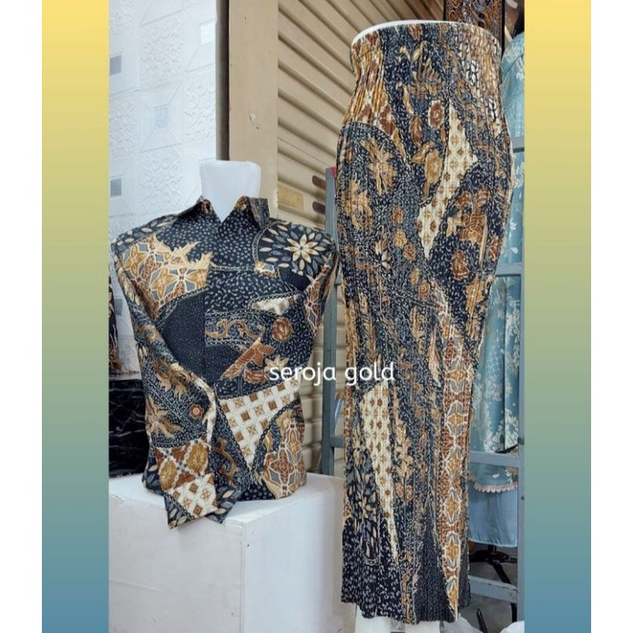COD ROK PLISKET MUAT JUMBO BATIK BAWAHAN KEBAYA ROK BATIK JUMBO-PLISKET-SEROJA GOLD