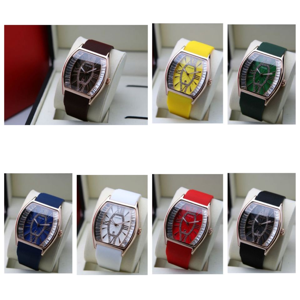 Jam Tangan Wanita Fashion 3908KZ Tali Rubber Tanggal Aktif Free Box &amp; Baterai