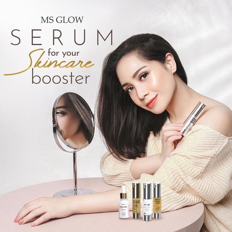 SERUM MS GLOW ORIGINAL (SUDAH BER BARCODE) / SERUM WHITE CELL DNA / SERUM WHITENING GOLD / SERUM ACNE / SERUM LUMINOUS SERUM LIFTING PEELING