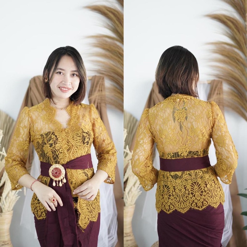 Kebaya jadi semifrance motif terbaru, lengan balon BEST SELLER !-7