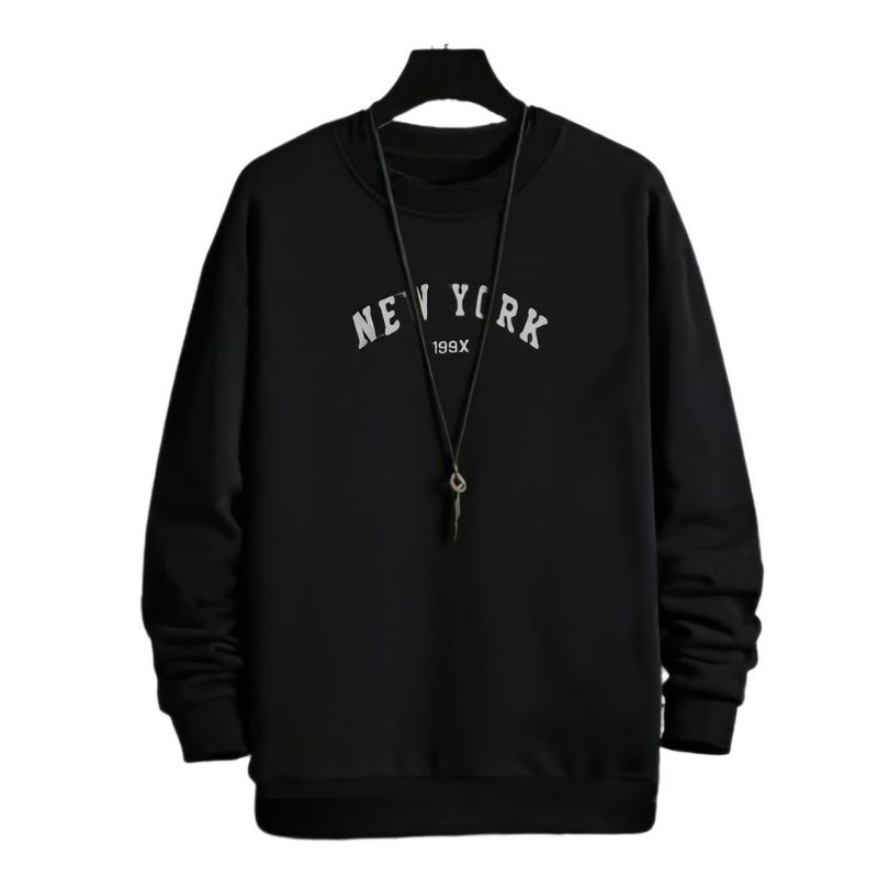sweater pria crewneck NEW YORK sweater polos pria keren