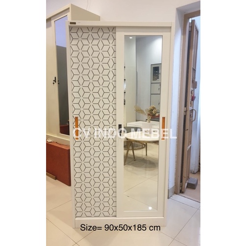 lemari pakaian besi sliding import lemari besi putih kuat anti rayap anti banjir anti jamur cabinet 