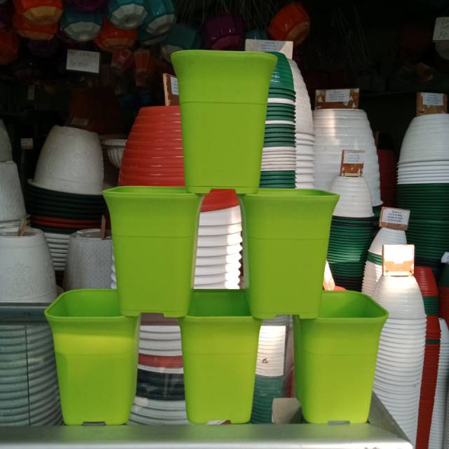  Pot bunga nkt  juos 88 warna hijau muda Shopee Indonesia