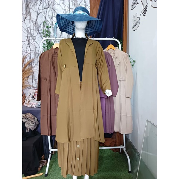 set rok plisket blazer