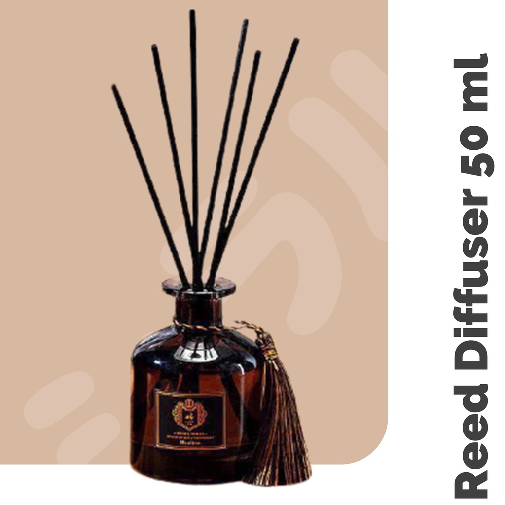 [50 ml] Reed DIffuser Parfum Ruangan Aromaterapi Rattan Sticks Lavender Lemon Hilton Sandalwood