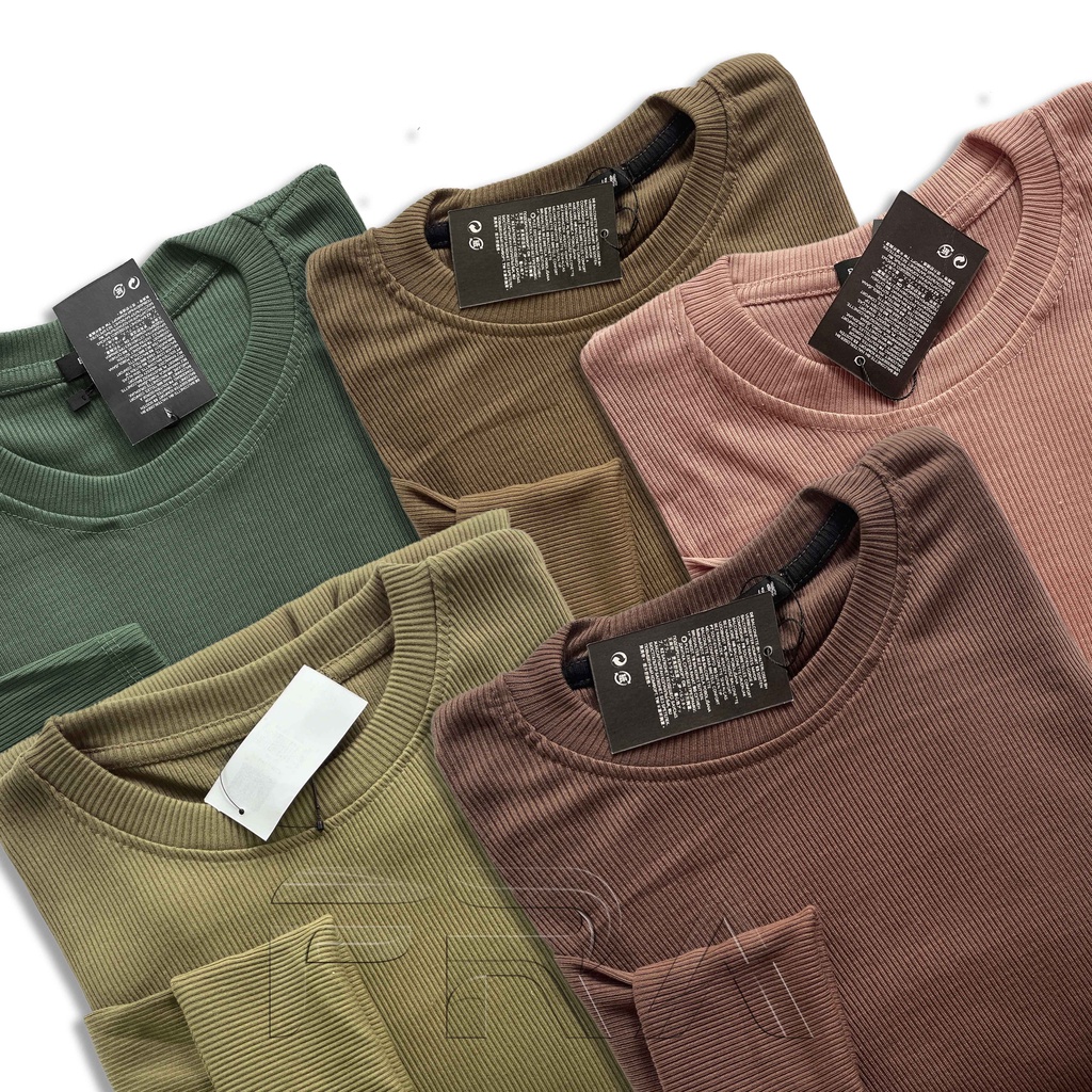 kaos Polos RiB Lengan Panjang | Rib Premium Lengan panjang Polos / Kaos Rib