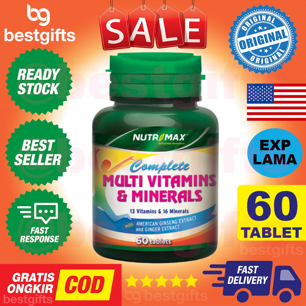 NUTRIMAX COMPLETE MULTIVITAMINS MINERALS MULTIVITAMIN MULTI VITAMIN VITAMINS MINERAL LETIH 60 TABLET