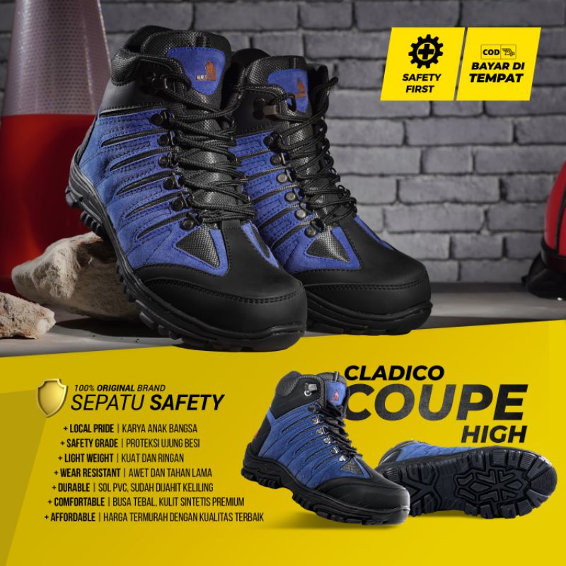 Cladico Coupe High Sepatu Safety Boots Gunung Pria Original Untuk Hiking Atau Kerja Proyek